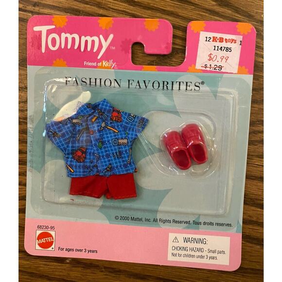Original Mattel Kelly doll Ryan Tommy New Rare HTF Tool box Shirt & Short set - Picture 1 of 2